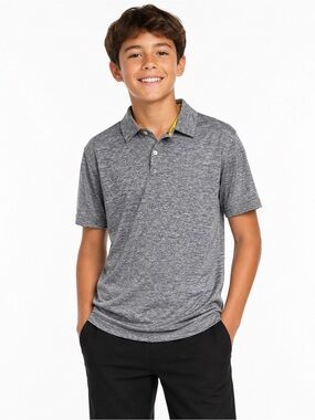 Tommy Bahama Active Boys Grey Performance Polo Shirt Size 10/12